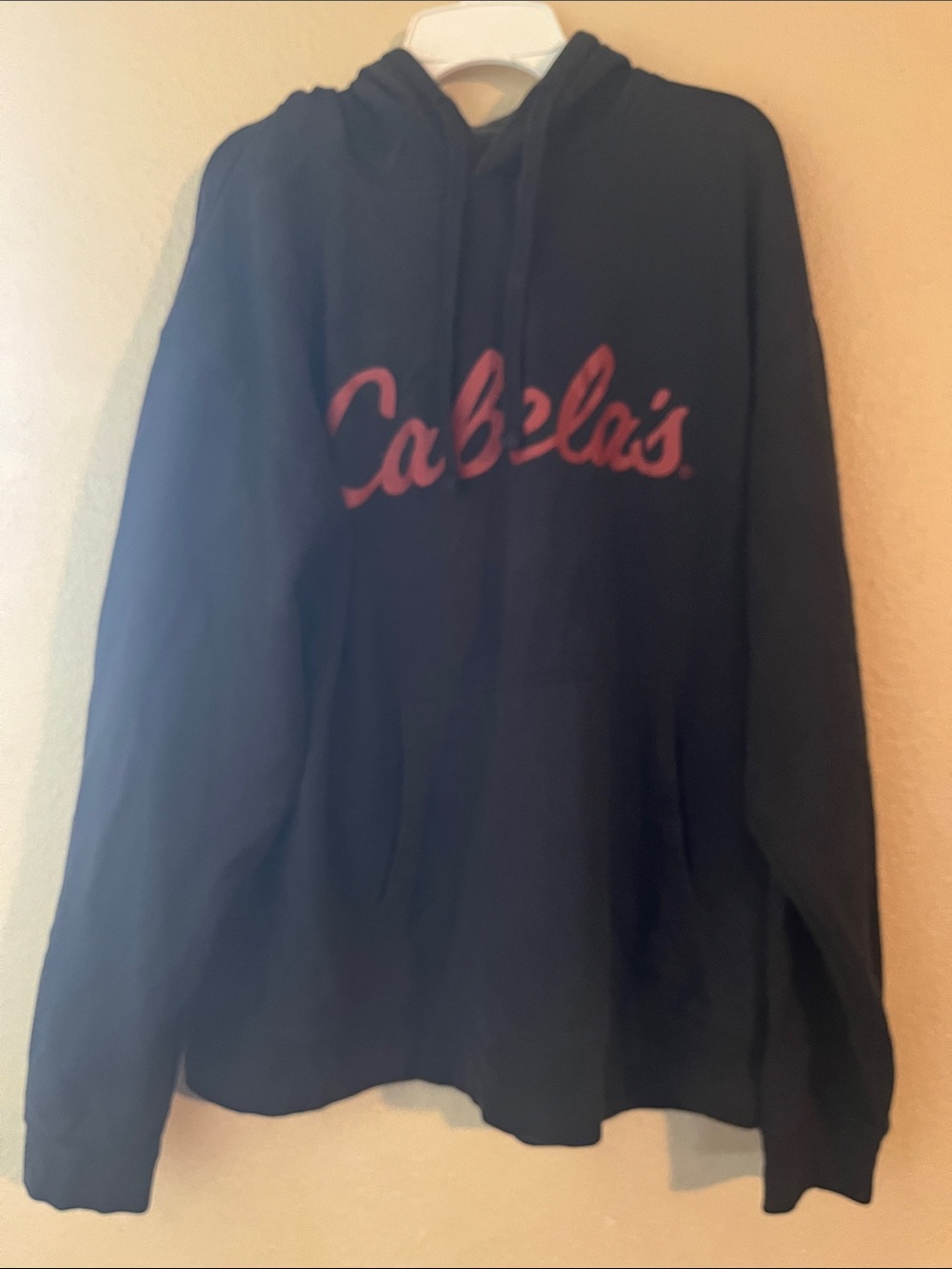 Cabela's Black Hoodie with Red Script